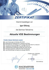 Seminar "Aktuelle VDE Bestimmungen"